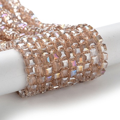 Electroplate Glass Bead Strands EGLA-J028-4x4mm-AB17-1