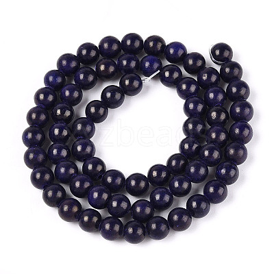 Dyed Natural Mashan Jade Round Beads Strands G-T139-6mm-67H-1