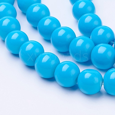Painted Glass Bead Strands DGLA-S071-8mm-12-1