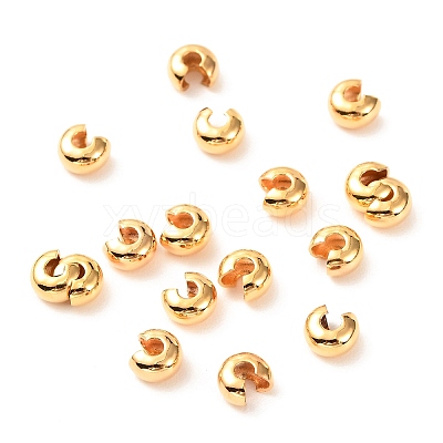 Brass Crimp Beads Covers X-KK-F824-036C-G-1