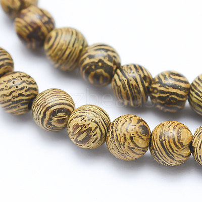 Natural Wenge Wood Beads Strands X-WOOD-P011-05-8mm-1