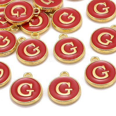 Golden Plated Alloy Enamel Charms X-ENAM-S118-03G-1