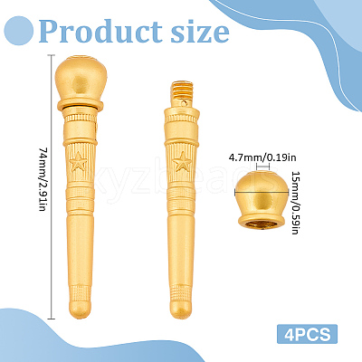 4Pcs Alloy End Caps DIY-MA0006-67G-03-1