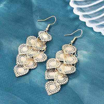 Brass Dangle Earrings EJEW-B157-02A-G-1