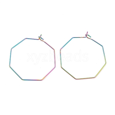 Ion Plating(IP) 316 Stainless Steel Hoop Earrings Findings STAS-C029-03M-1