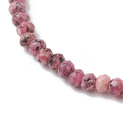 Dyed Natural Malaysia Jade Faceted Rondelle Beads Stretch Bracelets for Women Men BJEW-JB13442-1