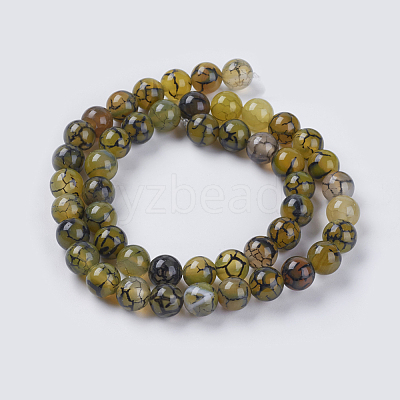 Natural Dragon Veins Agate Beads Strands G-G515-8mm-02A-1