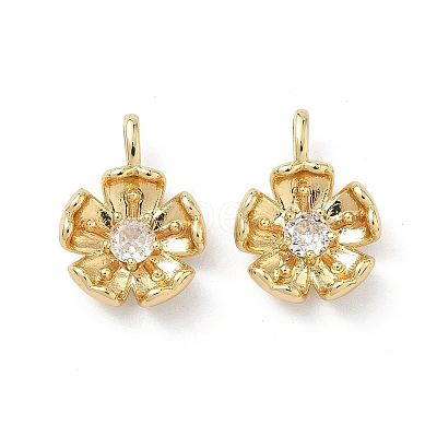 Brass Micro Pave Cubic Zirconia Pendants KK-L260-07G-1