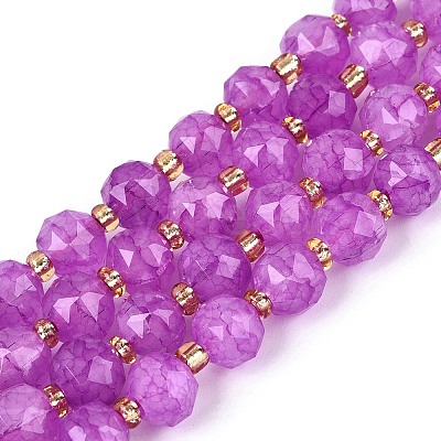 Ombre Effect Dyed Transparent Crackle Glass Beads Strands GLAA-Q111-8MM-04-1