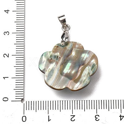 Natural Paua Shell & Natural Pearl Pendants SHEL-G024-08P-1