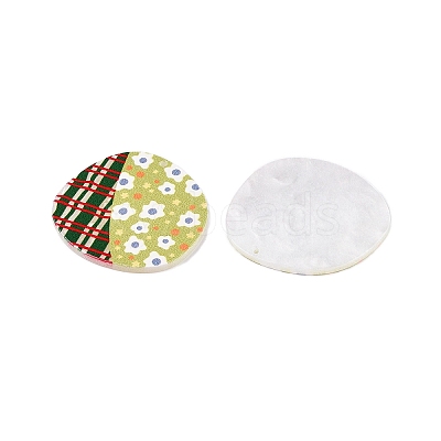 Plaid Theme Printed Acrylic Pendants OACR-T028-05B-1
