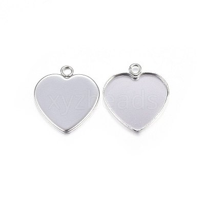 Tarnish Resistant 304 Stainless Steel Pendant Cabochon Settings X-STAS-P210-10P-02-1