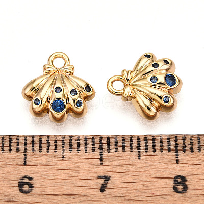 Brass Micro Pave Cubic Zirconia Charms KK-N261-98G-1