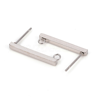 Non-Tarnish 304 Stainless Steel Stud Earring Findings STAS-L244-14B-P-1