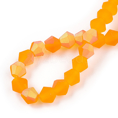 Imitate Austrian Crystal Bicone Frosted Glass Beads Strands GLAA-F029-TM2mm-A23-1