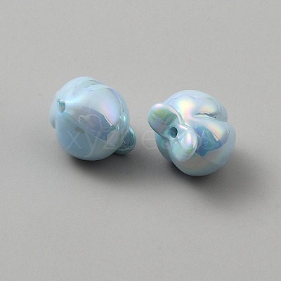UV Plating Opaque Acrylic Beads OACR-A039-01E-1