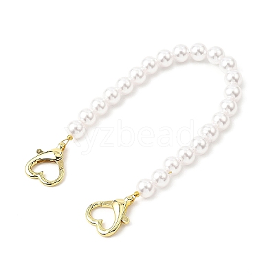ABS Plastic Imitation Pearl Round Beaded Purse Decorative Chains HJEW-JM04460-1