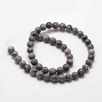 Natural Map Stone/Picasso Stone/Picasso Jasper Bead Strands X-G-D840-60-8mm-1