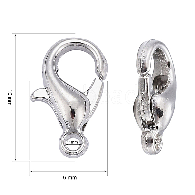 Zinc Alloy Lobster Claw Clasps E103-1