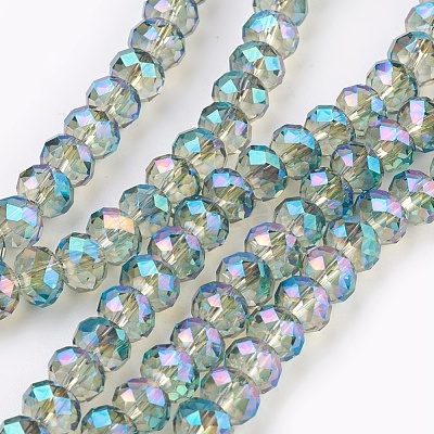 Electroplate Glass Beads Strands X-GLAA-K027-FR-A02-1