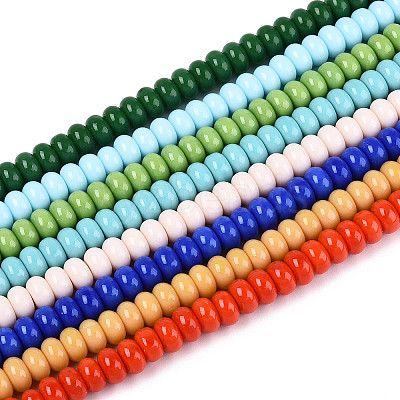 Electroplate Opaque Solid Color Glass Beads Strands GLAA-T025-4mm-18-1