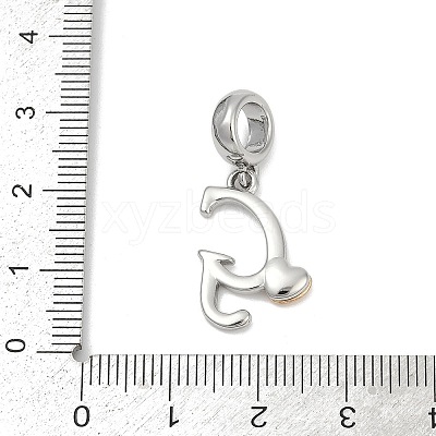 Brass European Dangle Charms KK-Z097-01G-GP-1