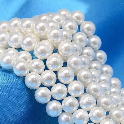 Round Shell Pearl Bead Strands BSHE-L011-10mm-A013-1