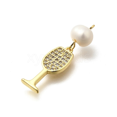 Brass Micro Pave Cubic Zirconia Pendants KK-Z093-23G-01-1