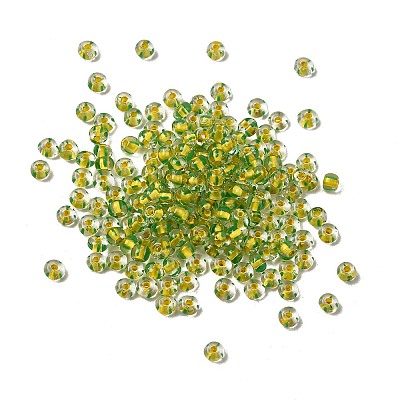 Transparent Stripe Glass Seed Beads GLAA-NH0001-06H-1