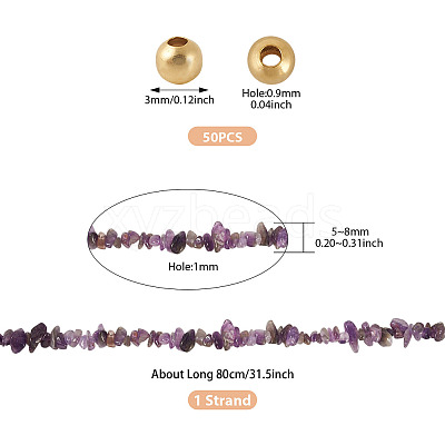1 Strand Natural Amethyst Chip Beads Strands G-TAD0001-05-1