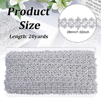 Filigree Polyester Lace Trim OCOR-WH0074-96B-1