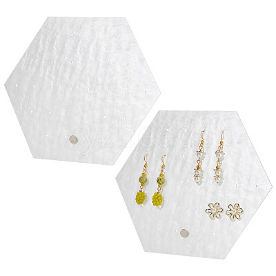 28-Hole Hexagon Acrylic Earring Display Stands EDIS-WH0005-28-1