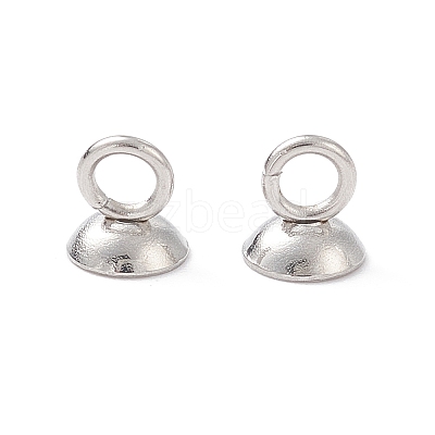 201 Stainless Steel Bead Cap Pendant Bails STAS-G224-24P-04-1