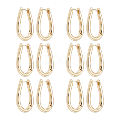 6 Pairs Alloy Hoop Earrings EJEW-UN0003-22G-1