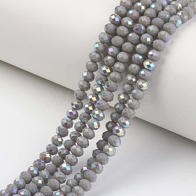 Electroplate Opaque Solid Color Glass Beads Strands EGLA-A034-P10mm-L13-1