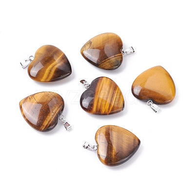 Natural Tiger Eye Pendants G-G956-B42-FF-1