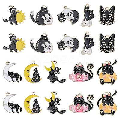 20Pcs 10 Style Alloy Enamel Pendants ENAM-DC0001-68-1