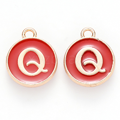 Golden Plated Alloy Enamel Charms X-ENAM-S118-03Q-1