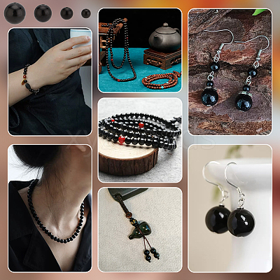 130Pcs 4 Style Natural Obsidian Beads Strands G-PH0002-48-1