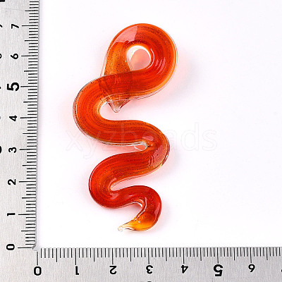 Handmade Gold Sand Lampwork Big Pendants LAMP-T023-11-1