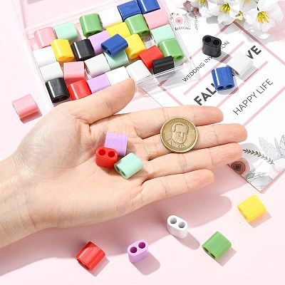40Pcs 10 Colors ABS Plastic Slide Charms MACR-CJ0002-47-1