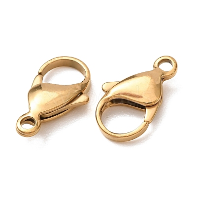 304 Stainless Steel Lobster Claw Clasps Hand Polished STAS-AB19-G-1