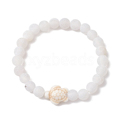 Dyed Natural Weathered Agate Round Beads Stretch Bracelets BJEW-JB11078-1