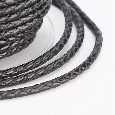 Eco-Friendly Braided Leather Cord OCOR-L035-3mm-E09-1