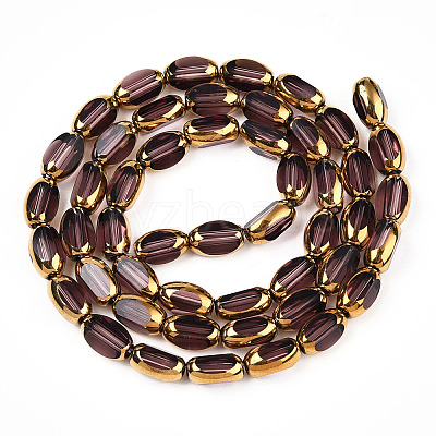 Electroplate Opaque Color Glass Beads Strands EGLA-Q127-A01-02I-1
