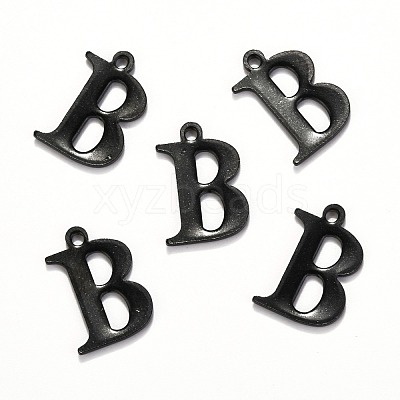 304 Stainless Steel Alphabet Charms STAS-H122-B-EB-1