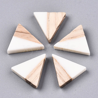 Opaque Resin & Wood Cabochons CRES-N028-001A-B03-1