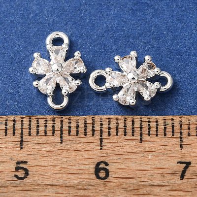 Brass Pave Clear Cubic Zirconia Connector Charms CU-CBAEC99-15S-1