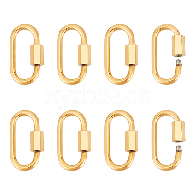 8Pcs 304 Stainless Steel Screw Carabiner Lock Charms STAS-UN0058-40G-1