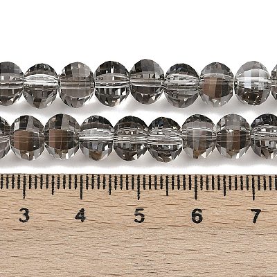 Electroplate Transparent Glass Beads Strands EGLA-B011-08A-PL02-1
